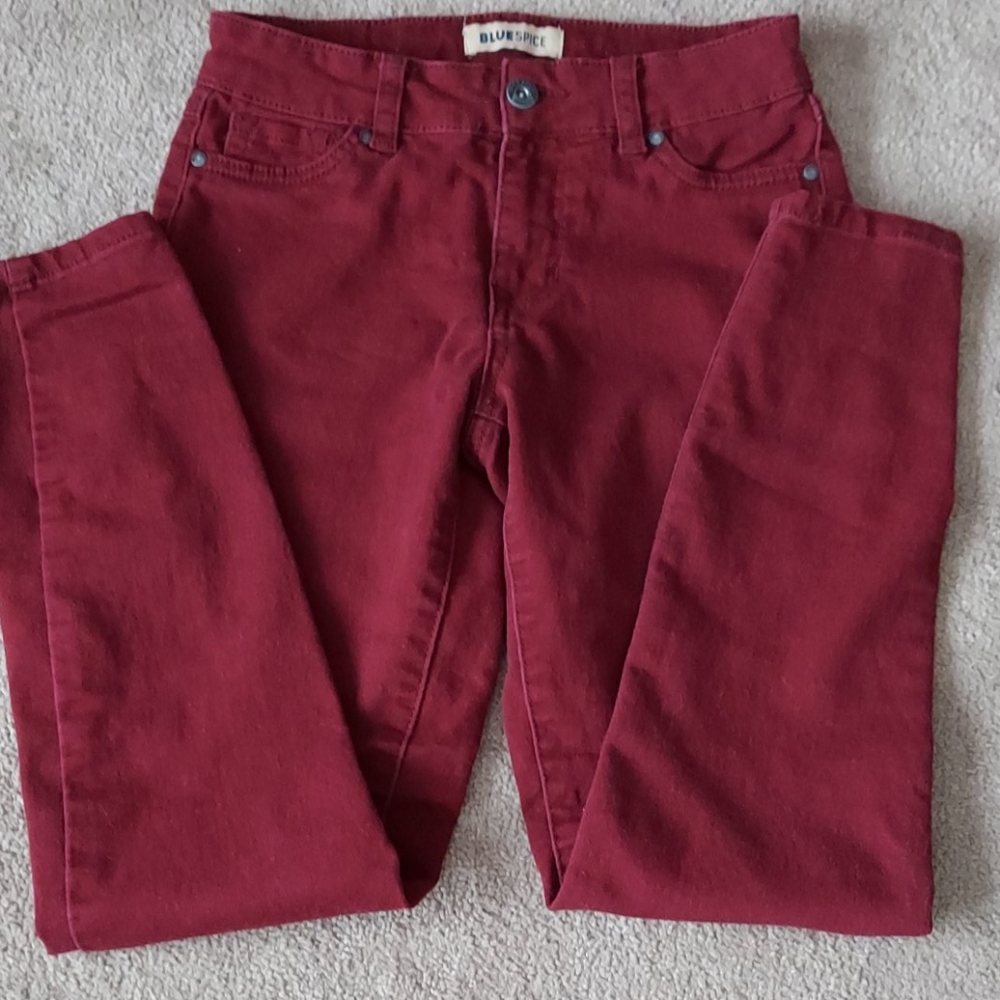 Blue Spice Burgundy Skinny Jeans